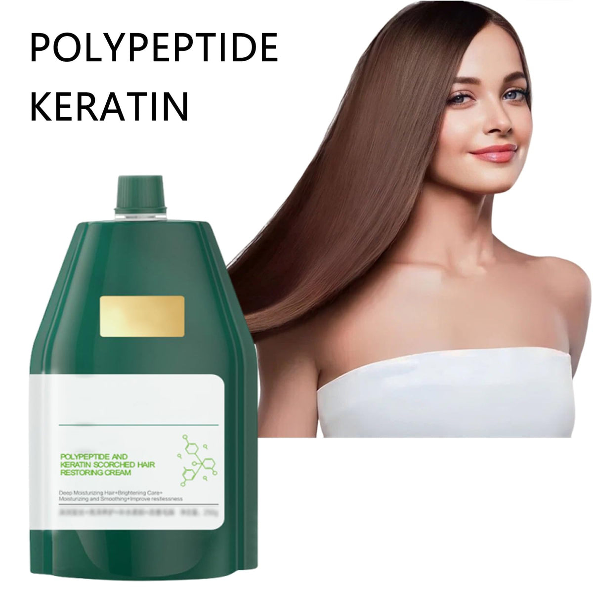 Steriqotu Polypeptide Keratin mask applied to damp hair for deep conditioning.