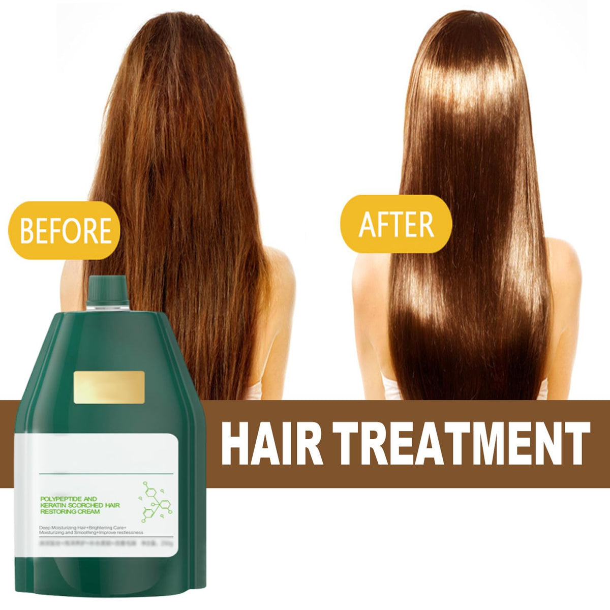 Steriqotu Polypeptide Keratin mask texture close-up showing creamy nourishment for dry hair.