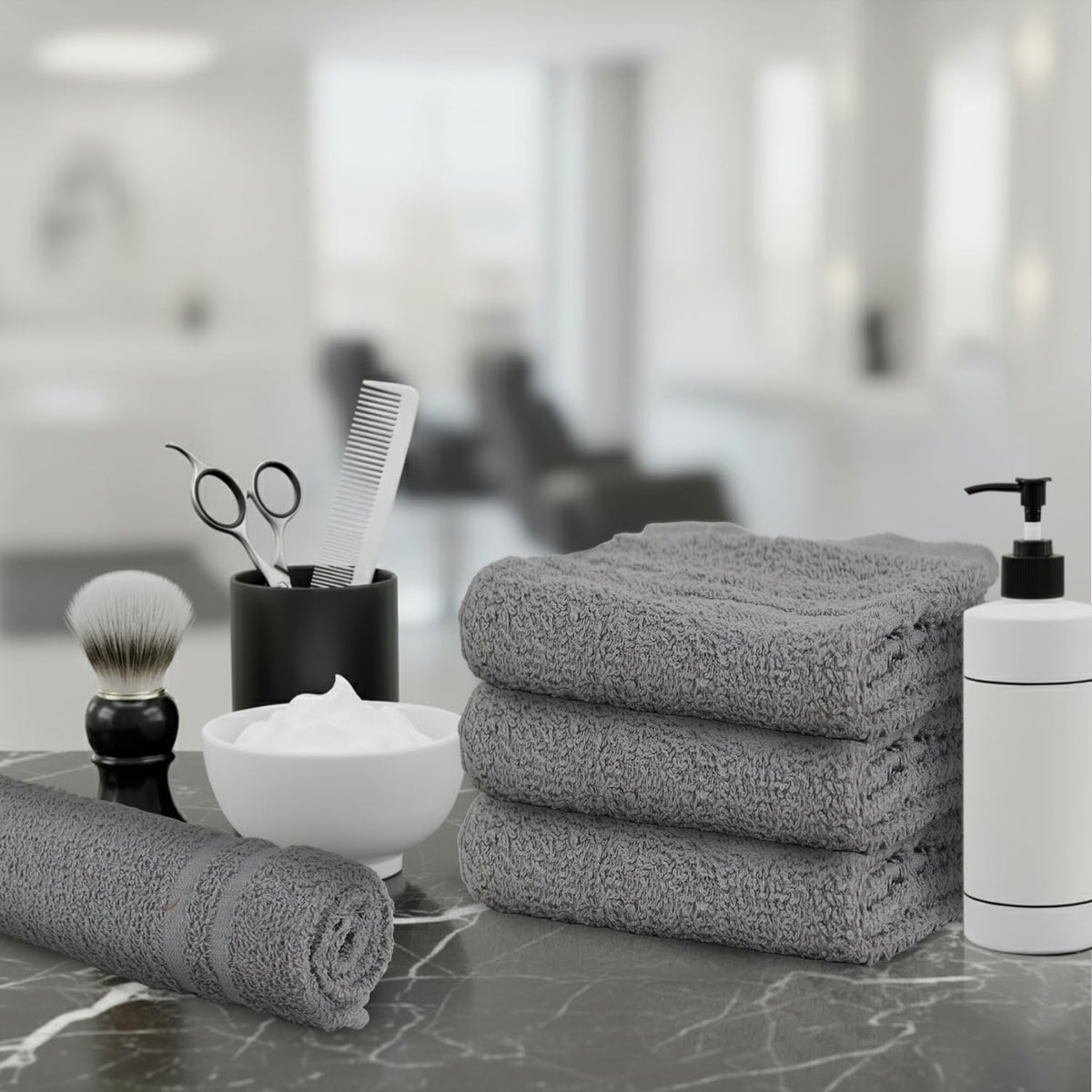 STF Linen face towel 24-pack, soft and quick-drying.