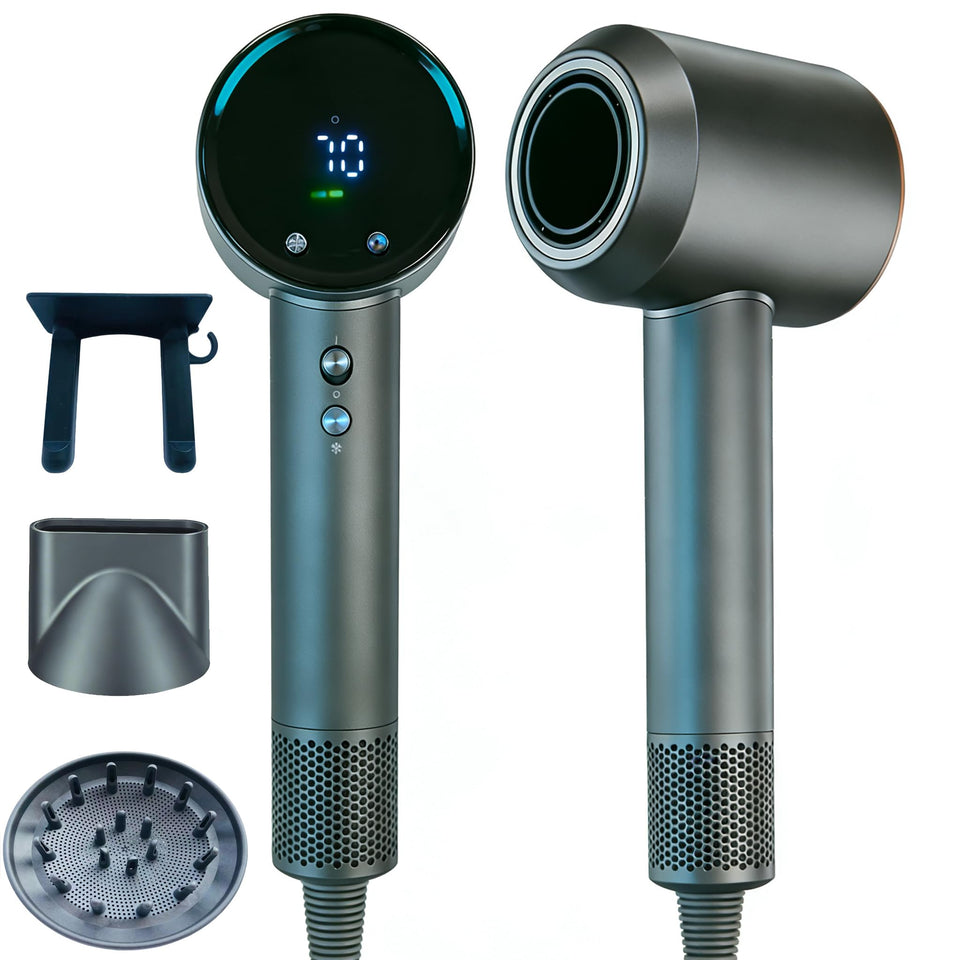 STFF ion hair dryer with ultra-fast motor for fast drying and salon-style results.