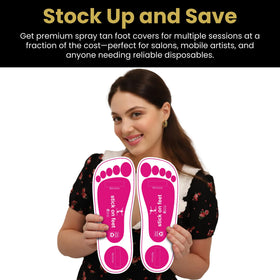 STICKONFEET sole protection during tan helps keep feet clean.