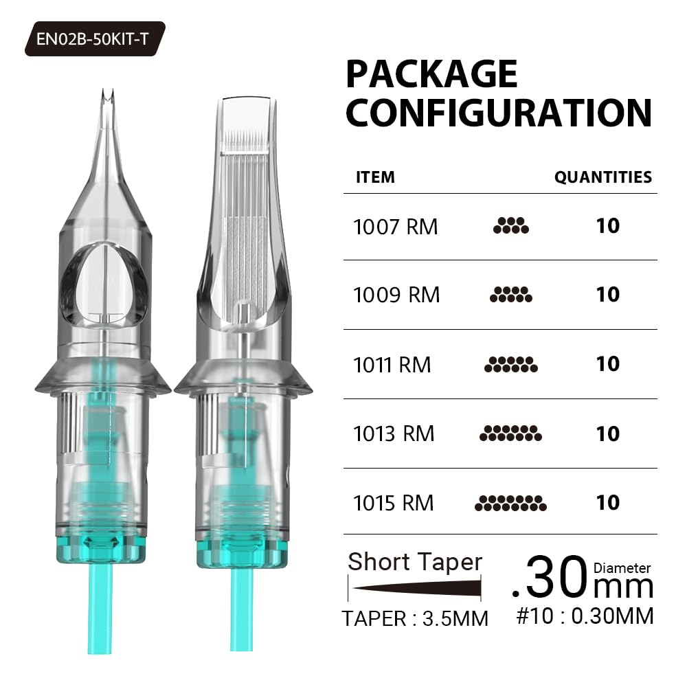 STIGMA Aquamarine Knight EN02B needle tips with round-slope design for detailed work.