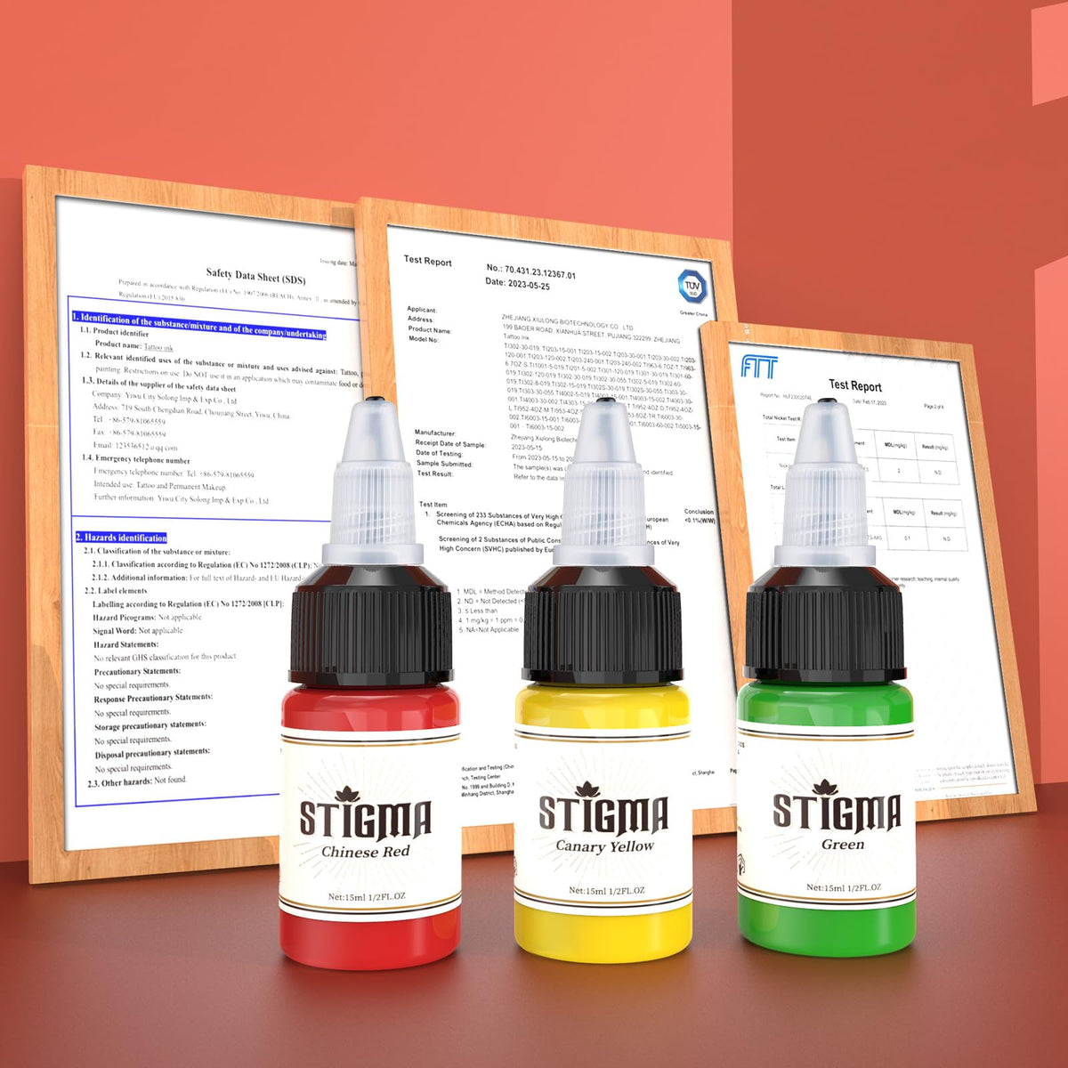 STIGMA ink bottle cap with twist seal preserves pigment freshness