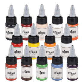 STIGMA tattoo ink set bottle showcase with vibrant pigments for bold designs