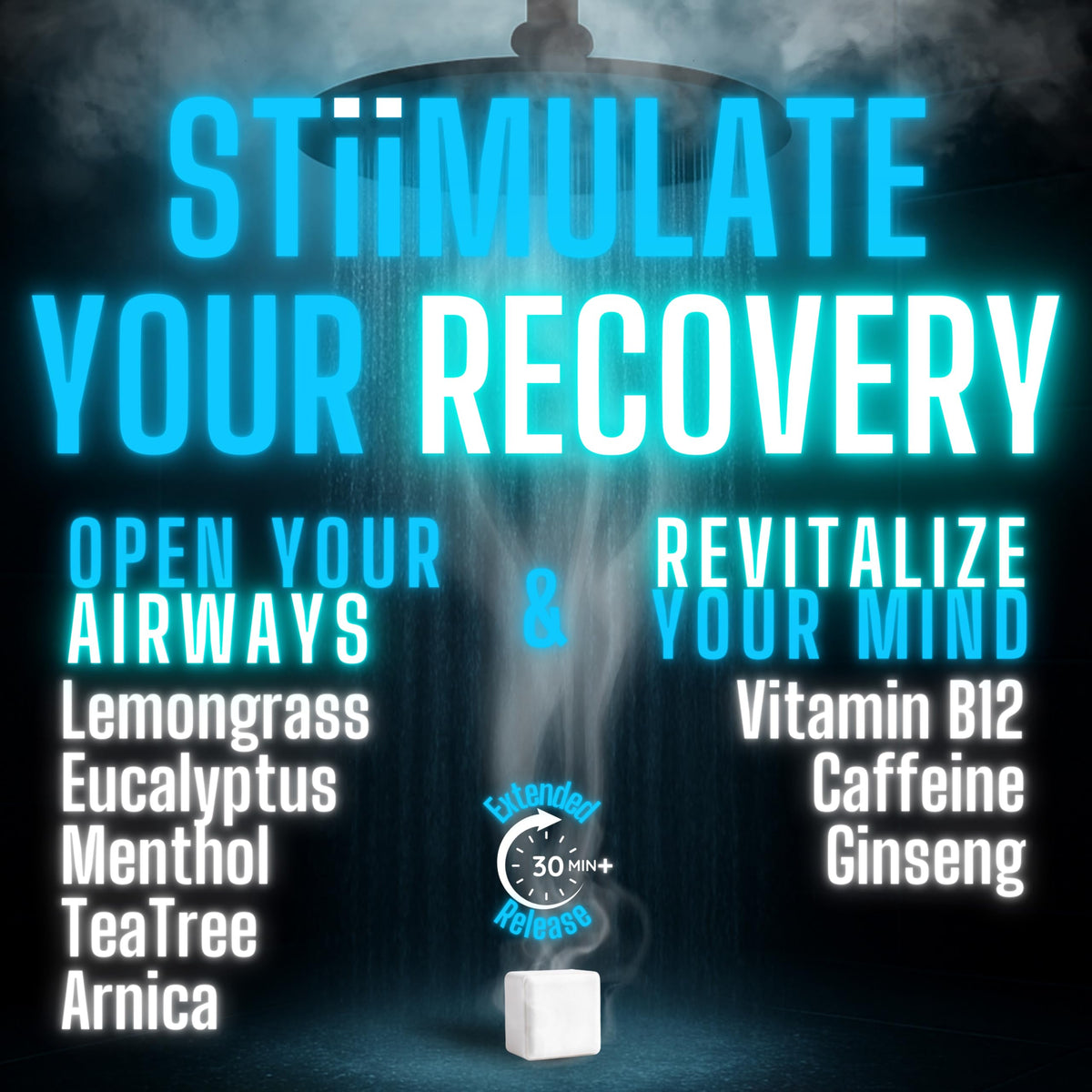 STiiMPAK Recovery shower steamer 80g with arnica and turmeric for a calming steam session