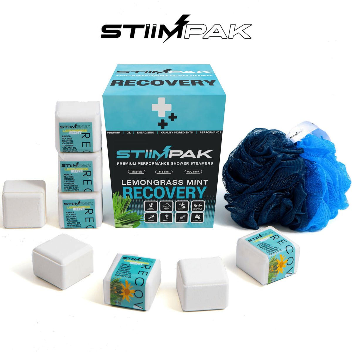 STiiMPAK Recovery shower steamer 80g XL size provides longer aromatherapy diffusion