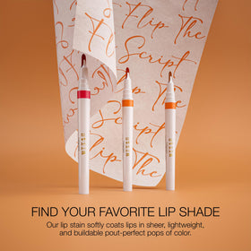 Stila Calligraphy Lip Stain fades to a natural wash of color.