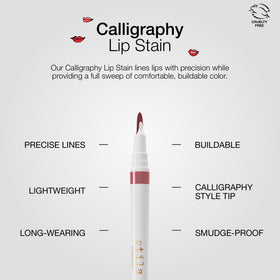 Stila Calligraphy Lip Stain non-drying moisturizing texture for comfort.