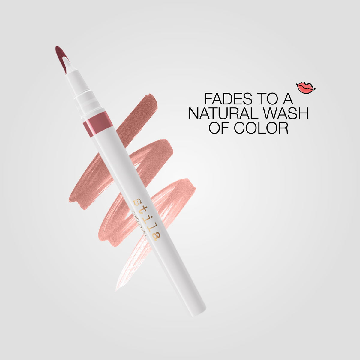 Stila Calligraphy Lip Stain sheer buildable color for a natural look.
