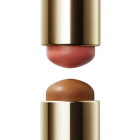 Stila Hydro-Blur Duo Caramel swatch on cheek for bronzy glow