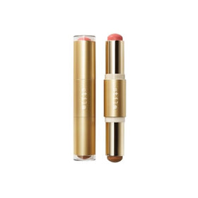Stila Hydro-Blur Duo Grapefruit swatch on cheek for dewy blush