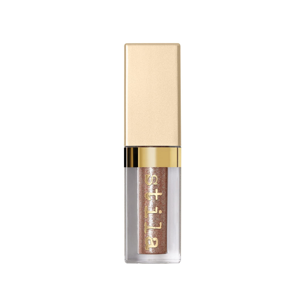 Stila Kitten Karma lid swatch showcasing pearlescent shimmer for luminous, crease-free color
