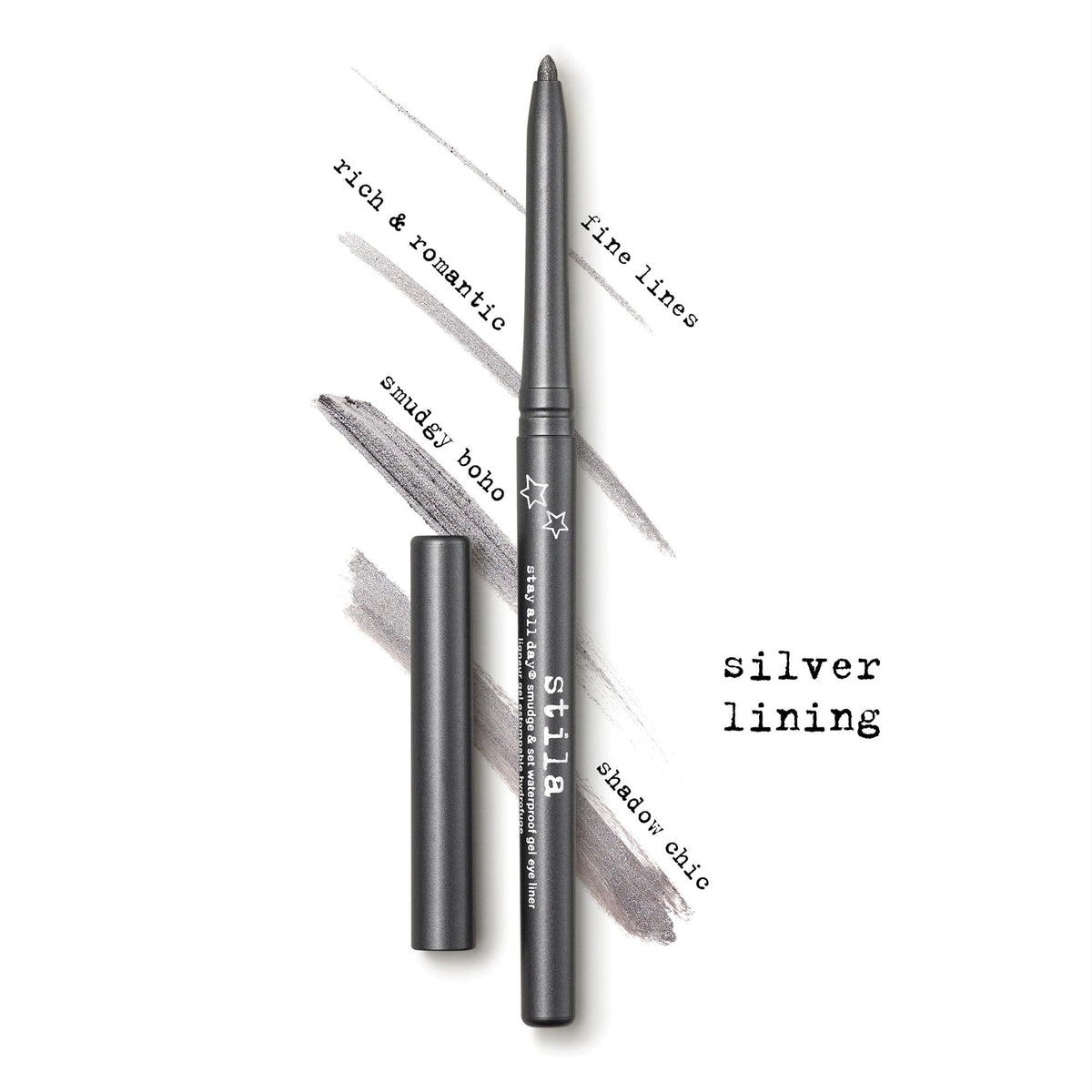 Stila Stay All Day gel liner applied on waterline for definition