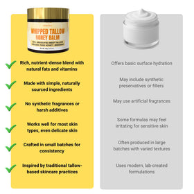 STIRLING whipped tallow balm honey on elbows and dry patches, nourishing skin.