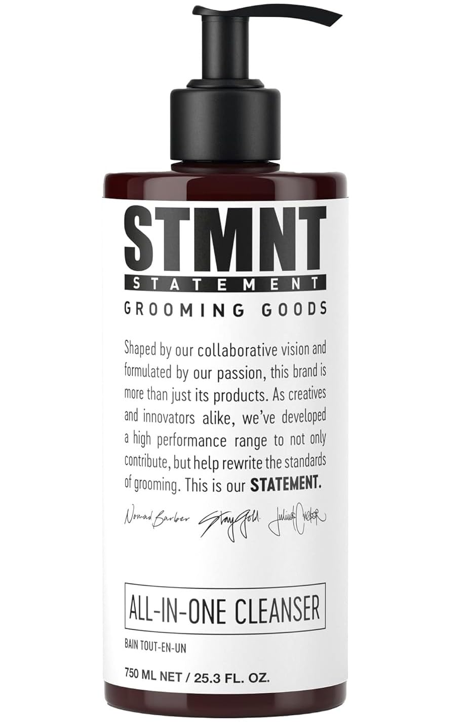 STMNT all-in-one daily cleanser bottle for a full-body cleanse.