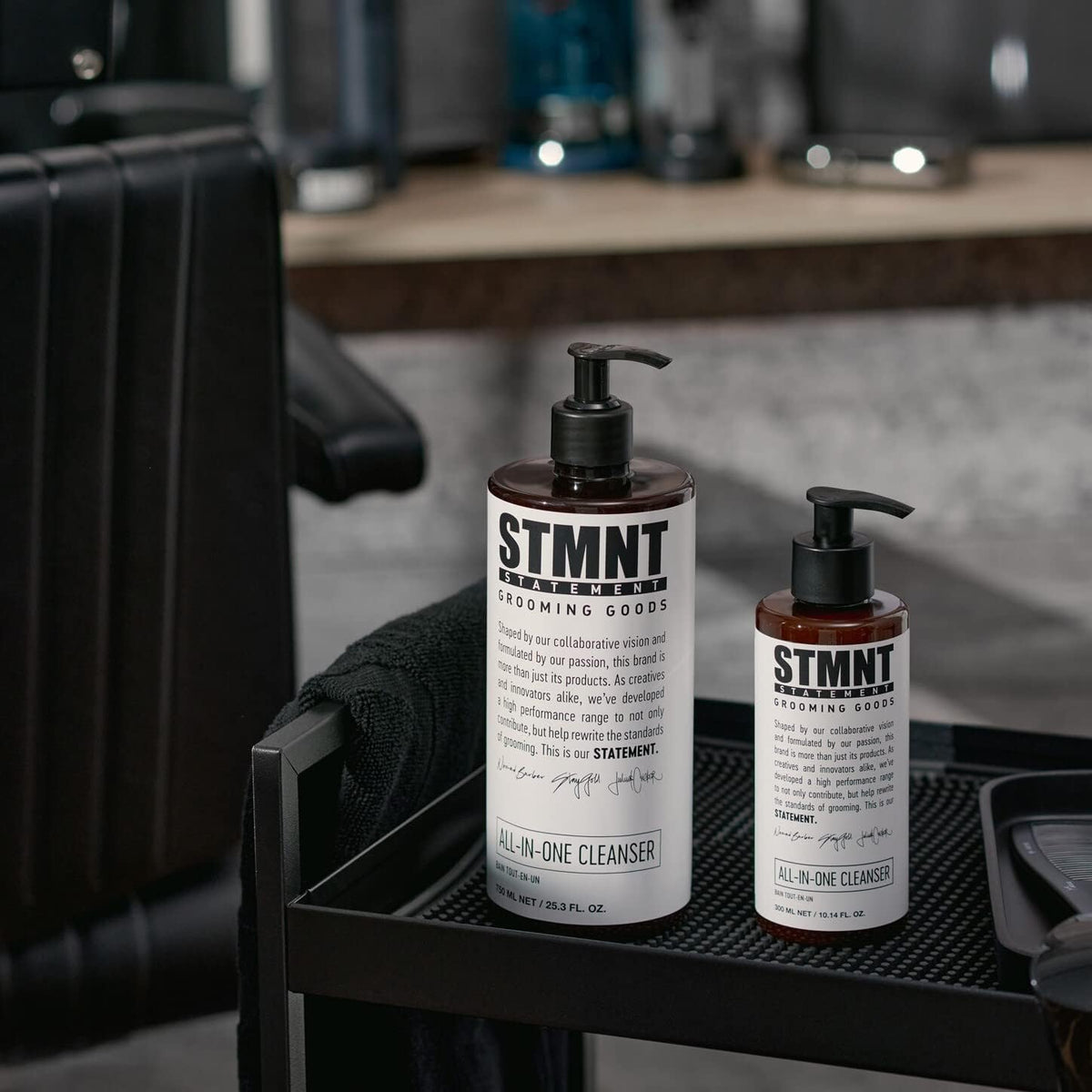 STMNT sulfate-free label signals gentler, silicone-free cleansing.