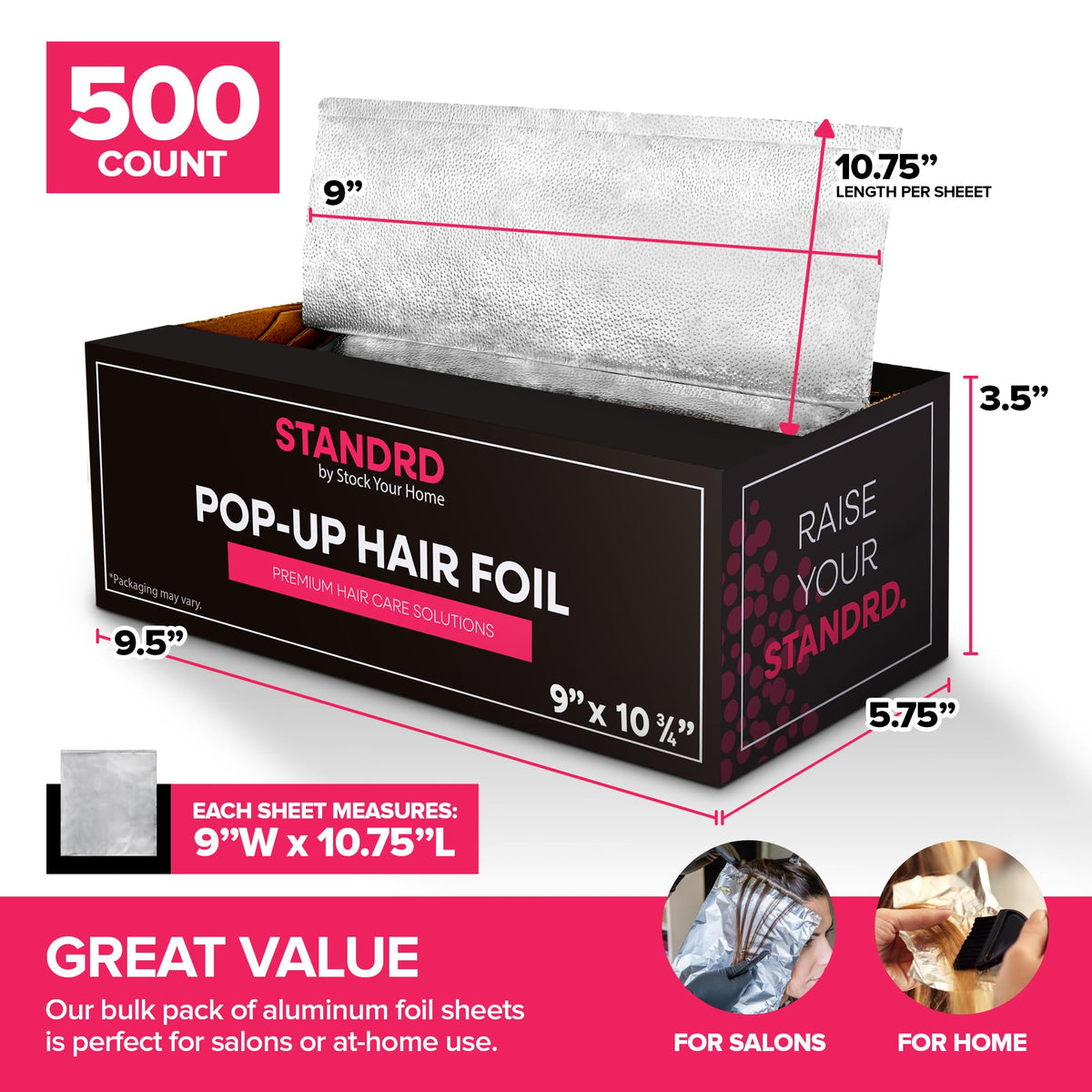 Stock Your Home embossed foil design secures hair during application for even color results.