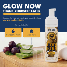 Close-up of pump-friendly God Bod foam for mess-free first-time use.