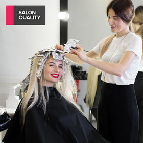 Stock Your Home salon-use foil box stays at arm's reach for fast color sessions.