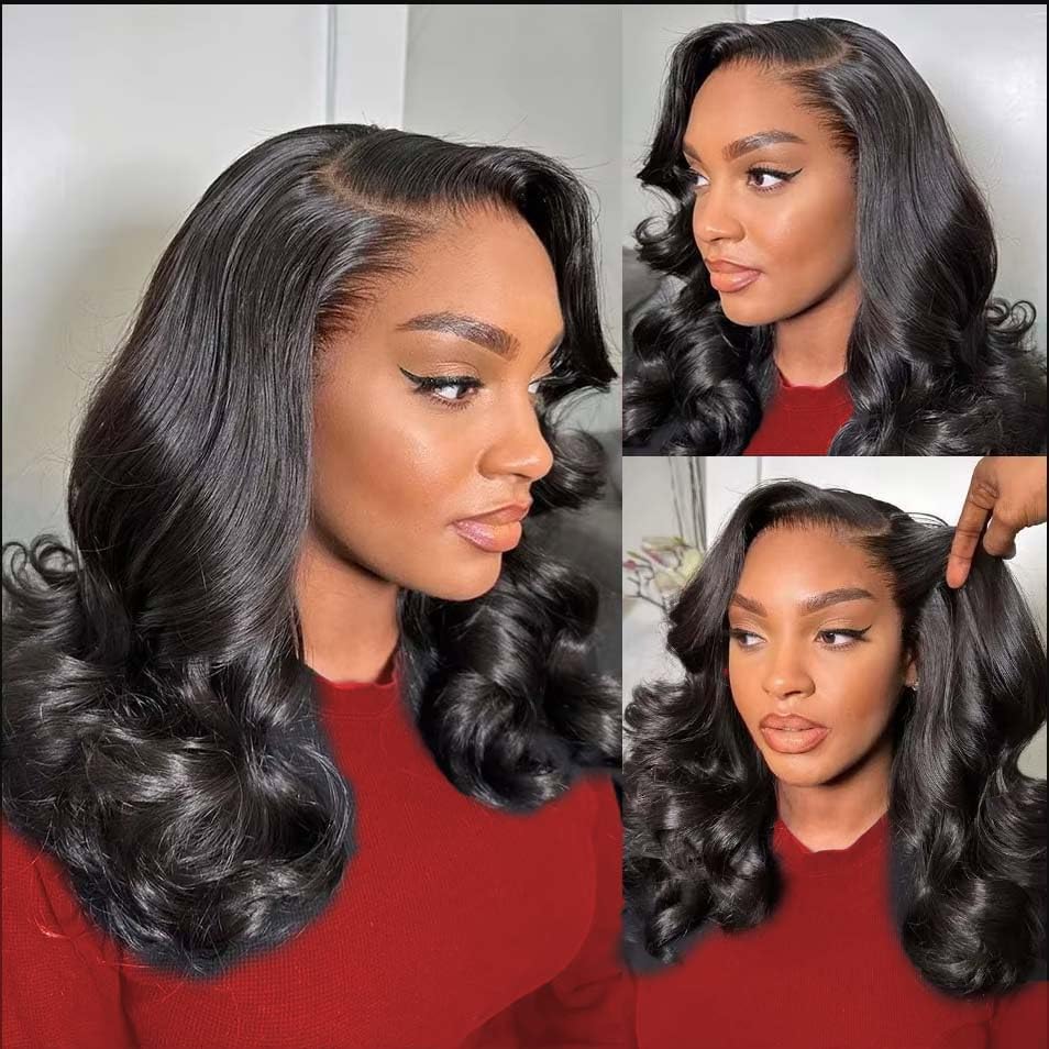 STOGEDEST bob wig 12-inch lace-front reveals a natural hairline for versatile styling.