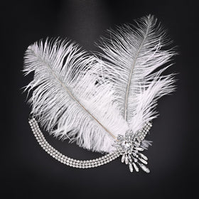 STONEFANS 1920s headband with feathers frames photos with elegance.