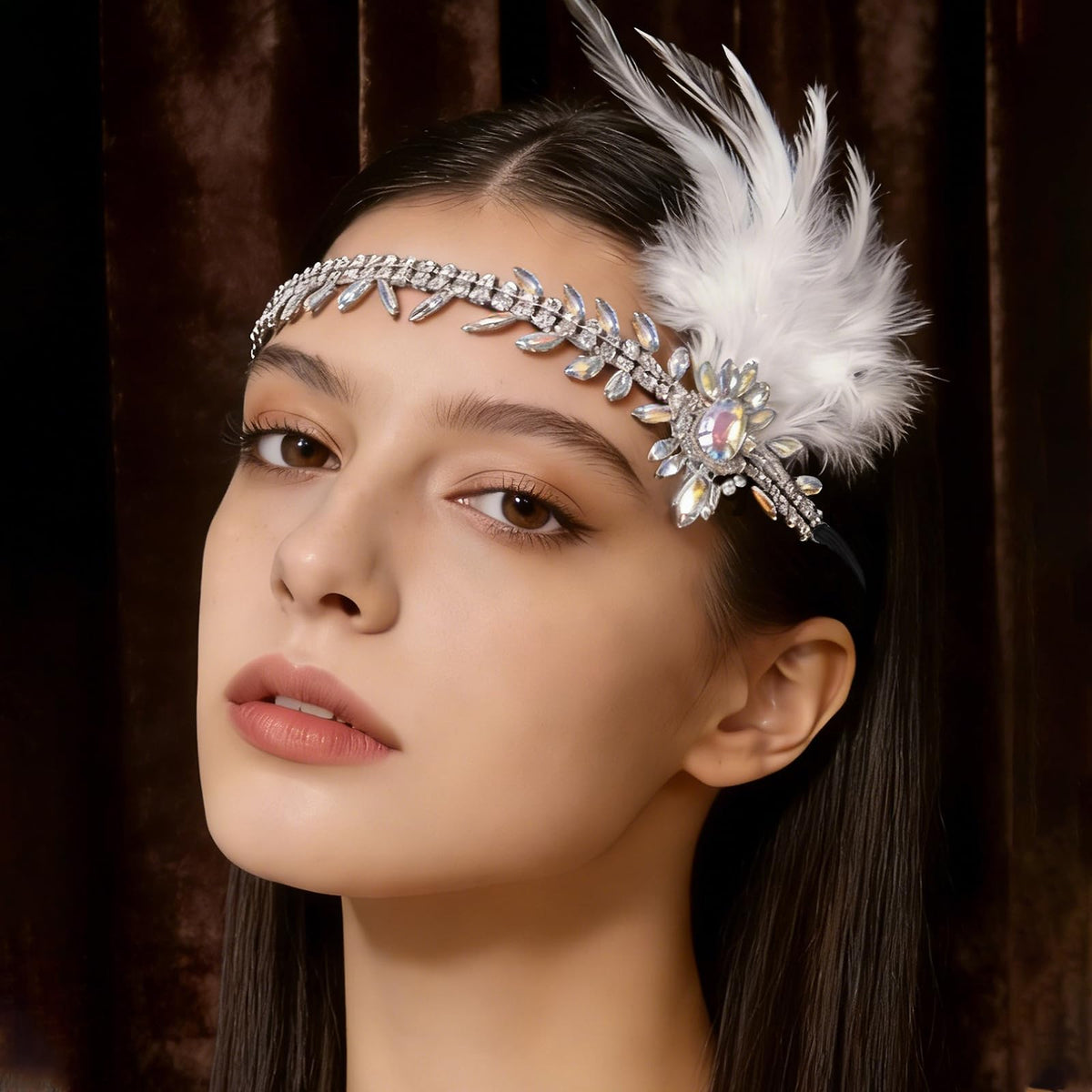 STONEFANS flapper headband with elastic fit for teens and adults.