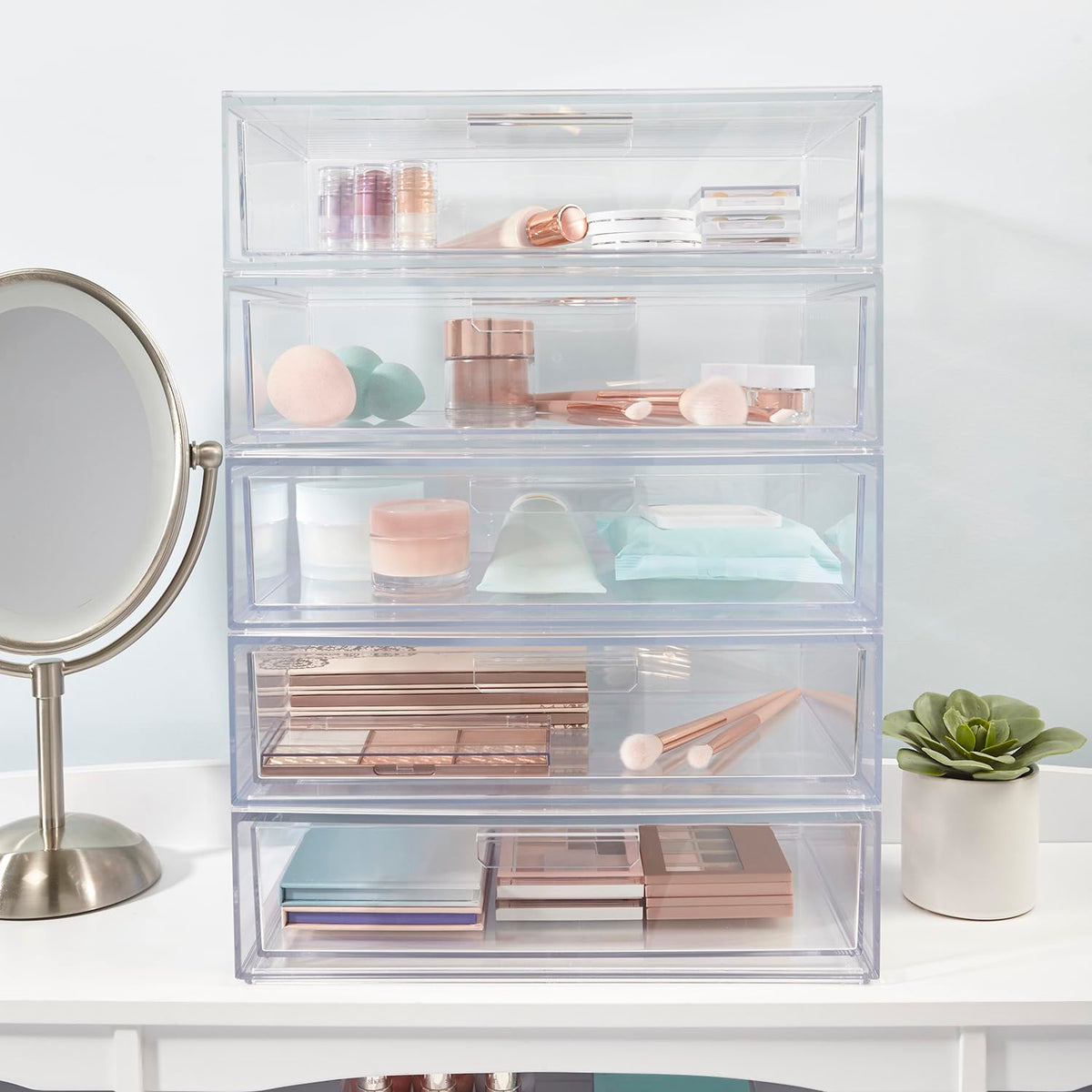 STORi Audrey clear drawers display jewelry and small accessories