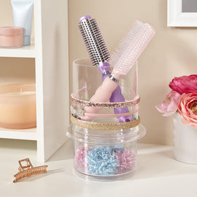 STORi Bella accessory compartment stores clips, bows, and ties neatly.