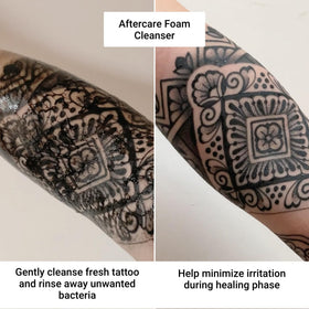 Stories & Ink aftercare cream tube nourishes irritated skin after ink.
