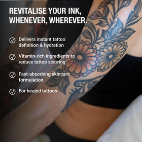 Application on arm with Stories & Ink Highlighting Body Oil for daily glow