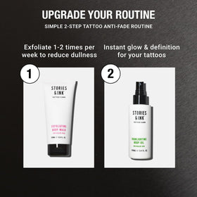 Stories & Ink Highlighting Body Oil packaging from the UK