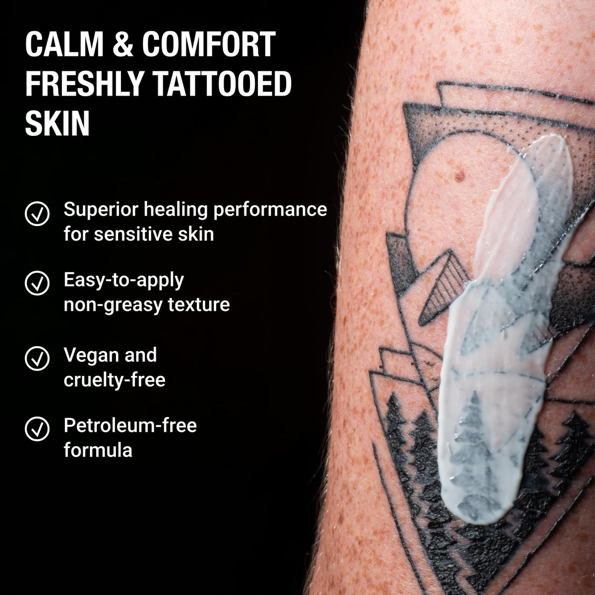 Stories & Ink fragrance-free texture close-up emphasizes gentle skincare for sensitive skin