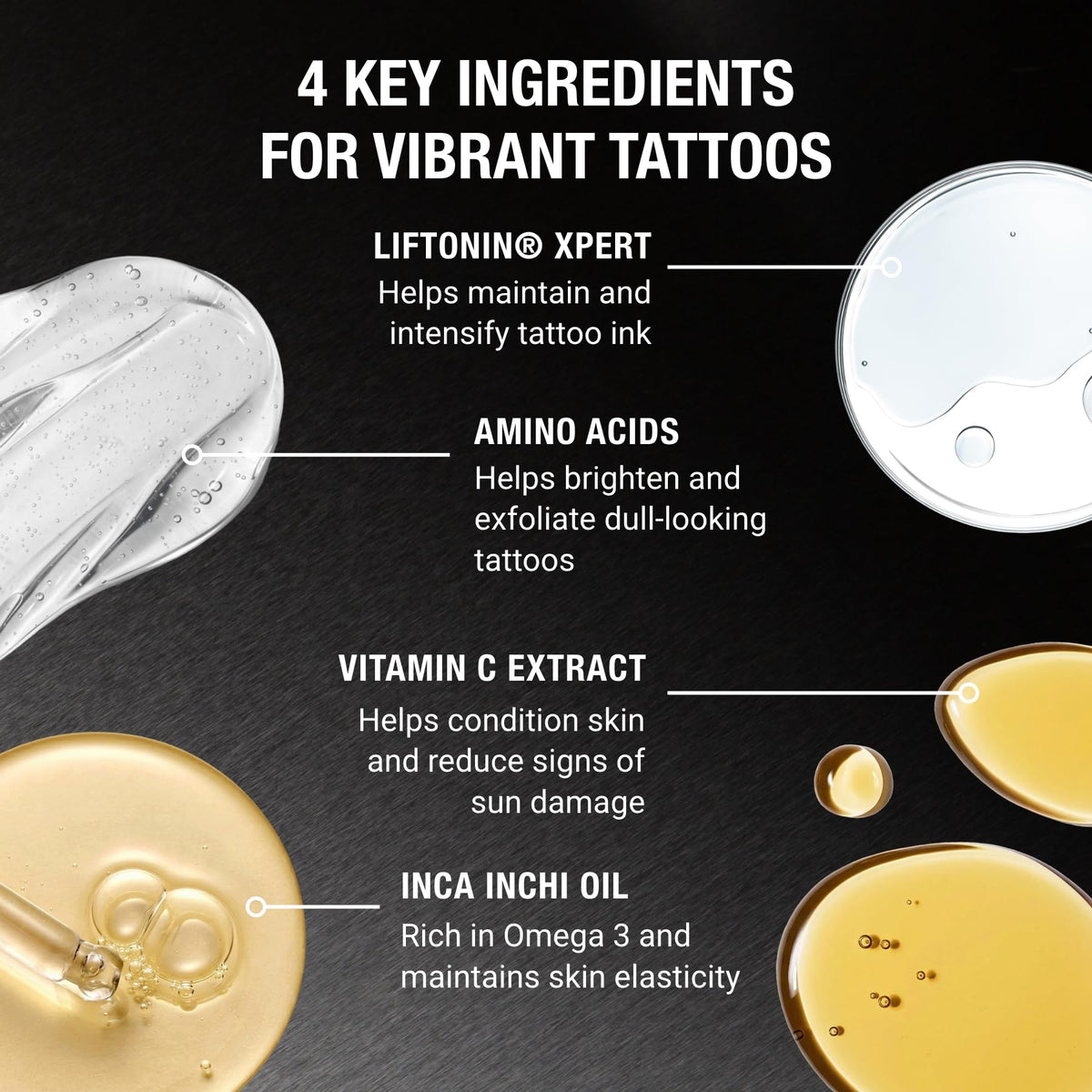 Close up of Vibrancy Serum texture on skin showing a light, non greasy feel