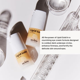 Under-eye area after applying Stratia Lipid Gold Eye Cream for gentle revitalization.