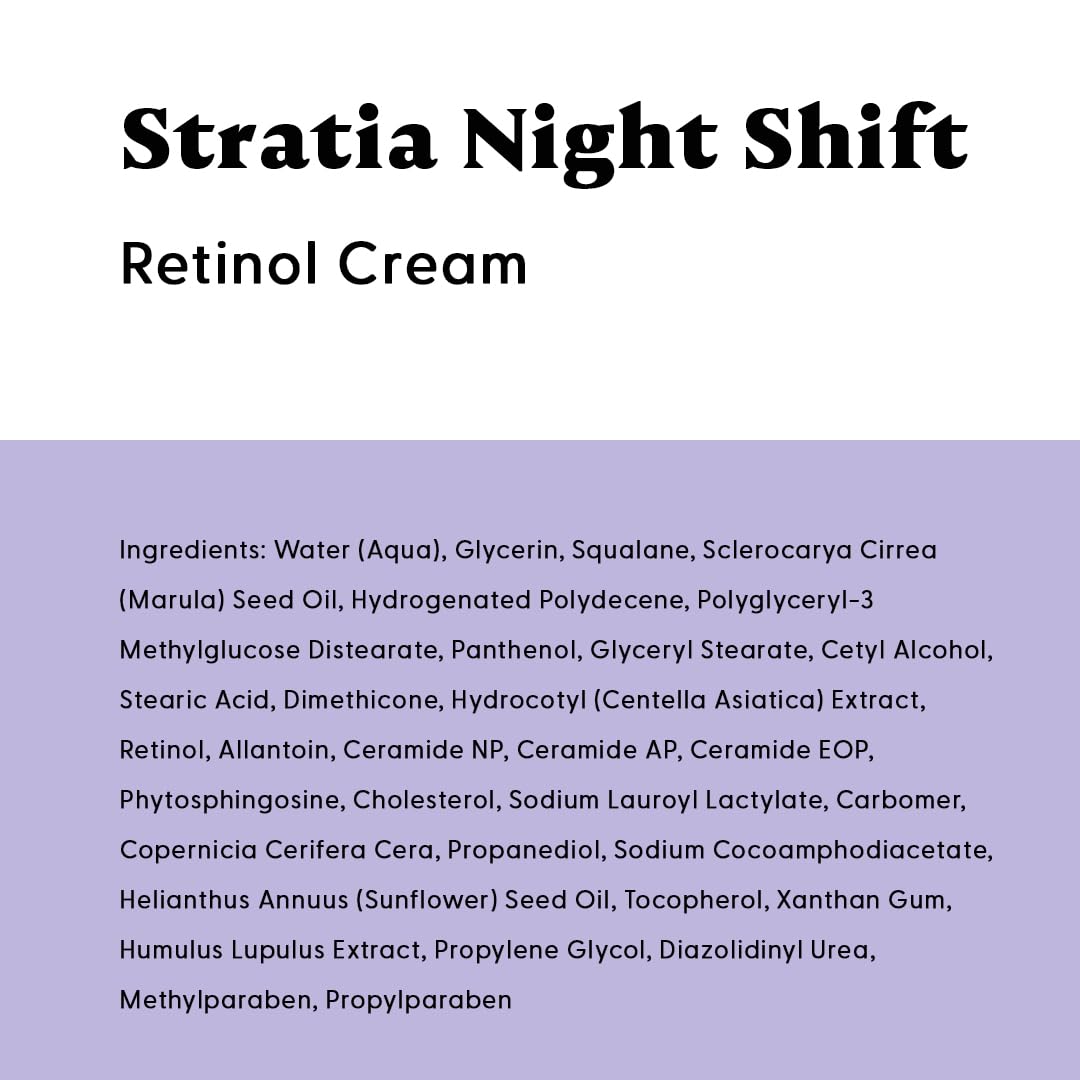 Stratia Night Shift packaging on shelf signals premium night care