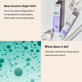 Stratia Night Shift texture close-up showing creamy, non-greasy finish