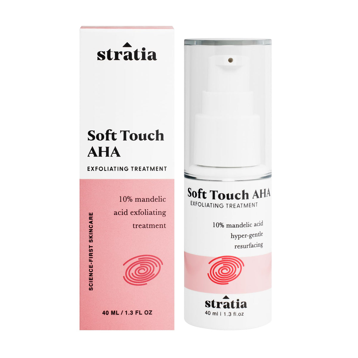 Stratia Soft Touch Dark Spot Corrector bottle front for daily skincare and smoother skin