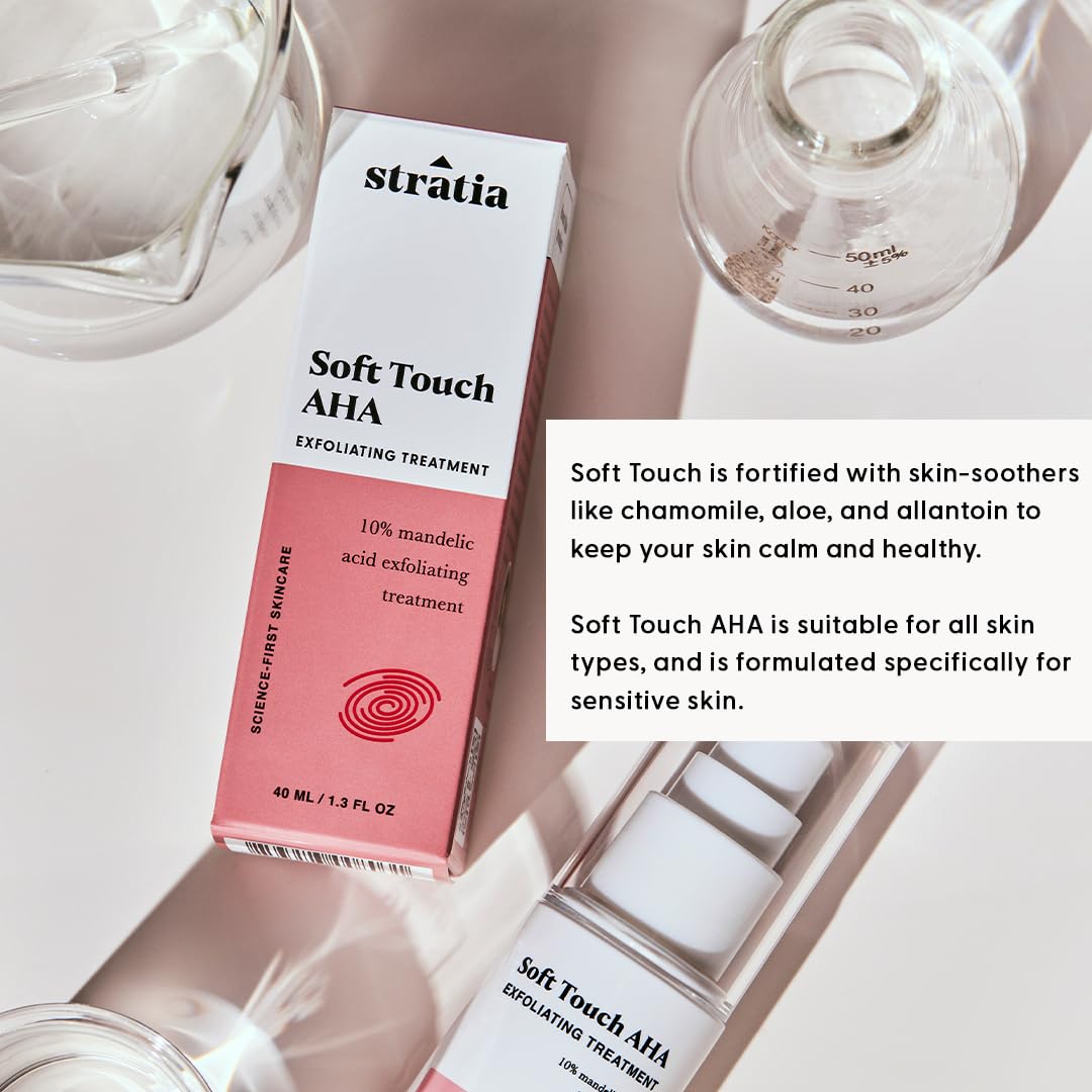 Stratia Soft Touch Dark Spot Corrector close-up pores, smoother appearance