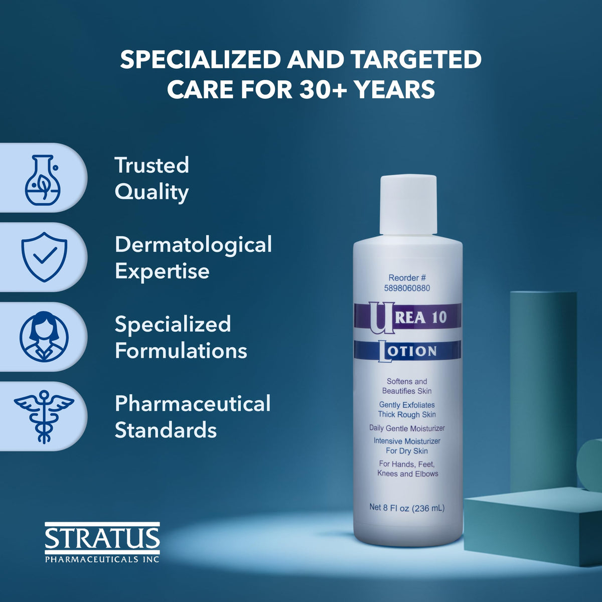 STRATUS PHARMACEUTICALS Urea 10% Lotion package includes usage guidance