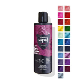 Strawberry Leopard Merlot semi-permanent bottle ready for application with long-lasting shade