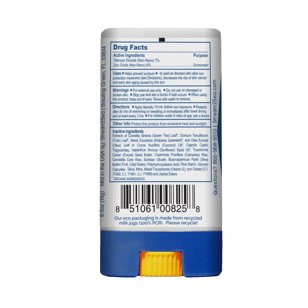 STREAM 2 SEA EcoStick sunscreen texture close-up, non-greasy mineral formula.