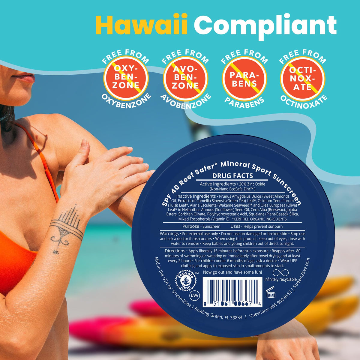 Face and body coverage with STREAM 2 SEA sunscreen.
