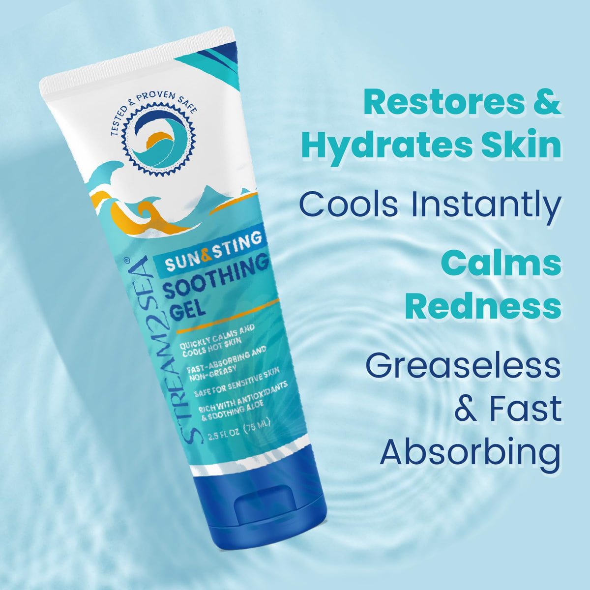 STREAM 2 SEA Aloe Gel absorbs quickly on skin for daily use