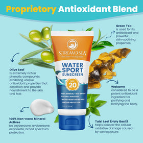 STREAM 2 SEA water-resistant sunscreen lasting up to 80 minutes during swimming