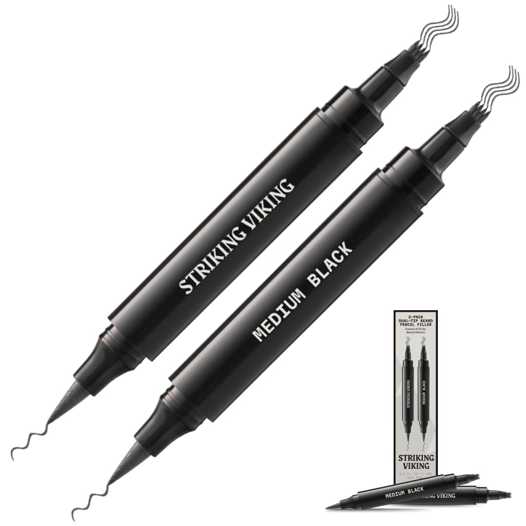 Striking Viking beard filler two pens pack for quick touch-ups and fuller look.