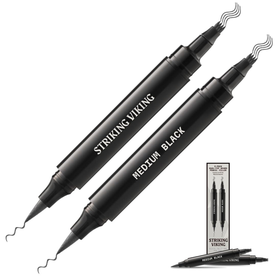 Striking Viking beard filler two pens pack for quick touch-ups and fuller look.