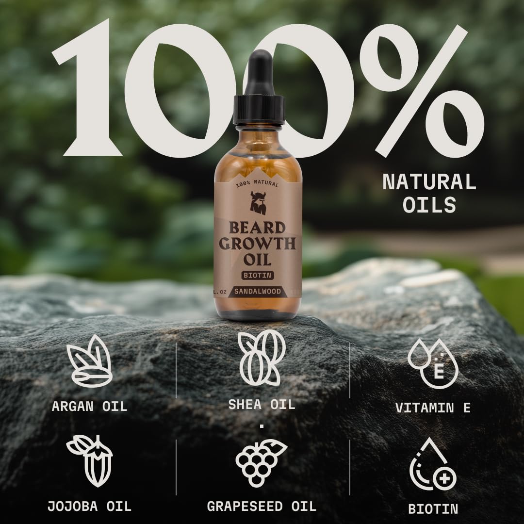 Striking Viking beard oil features argan and jojoba for hydration