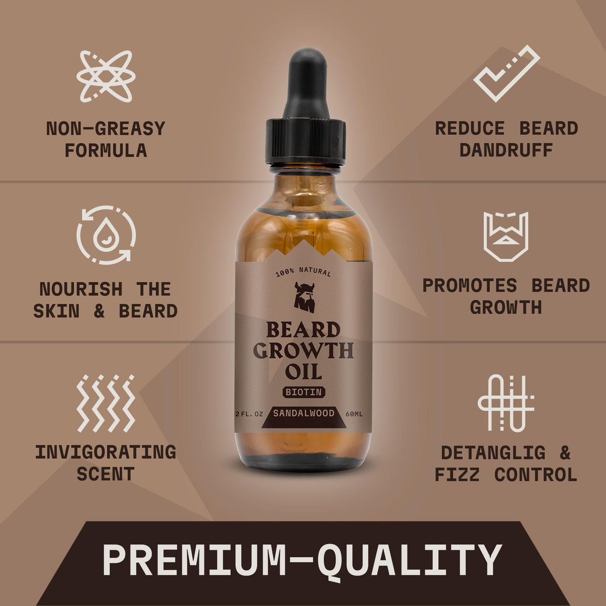 Striking Viking beard oil dropper enables precise, easy application