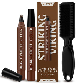Striking Viking beard pencil dark brown 2-pack ready for precise gap filling.