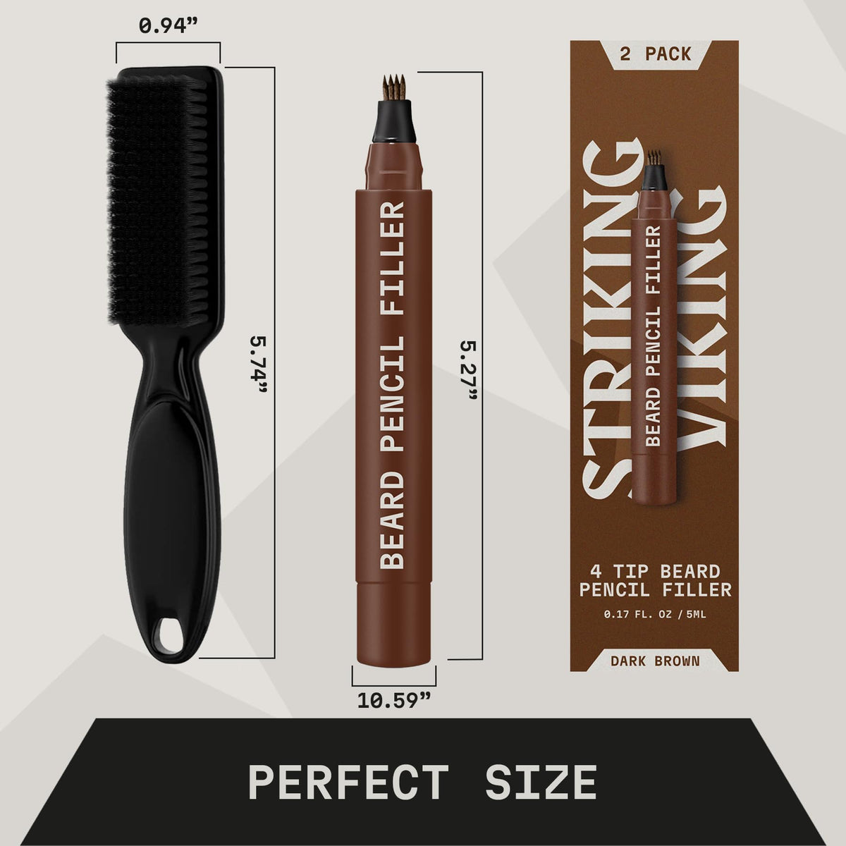 Striking Viking beard pencil two-pack provides convenient grooming options.